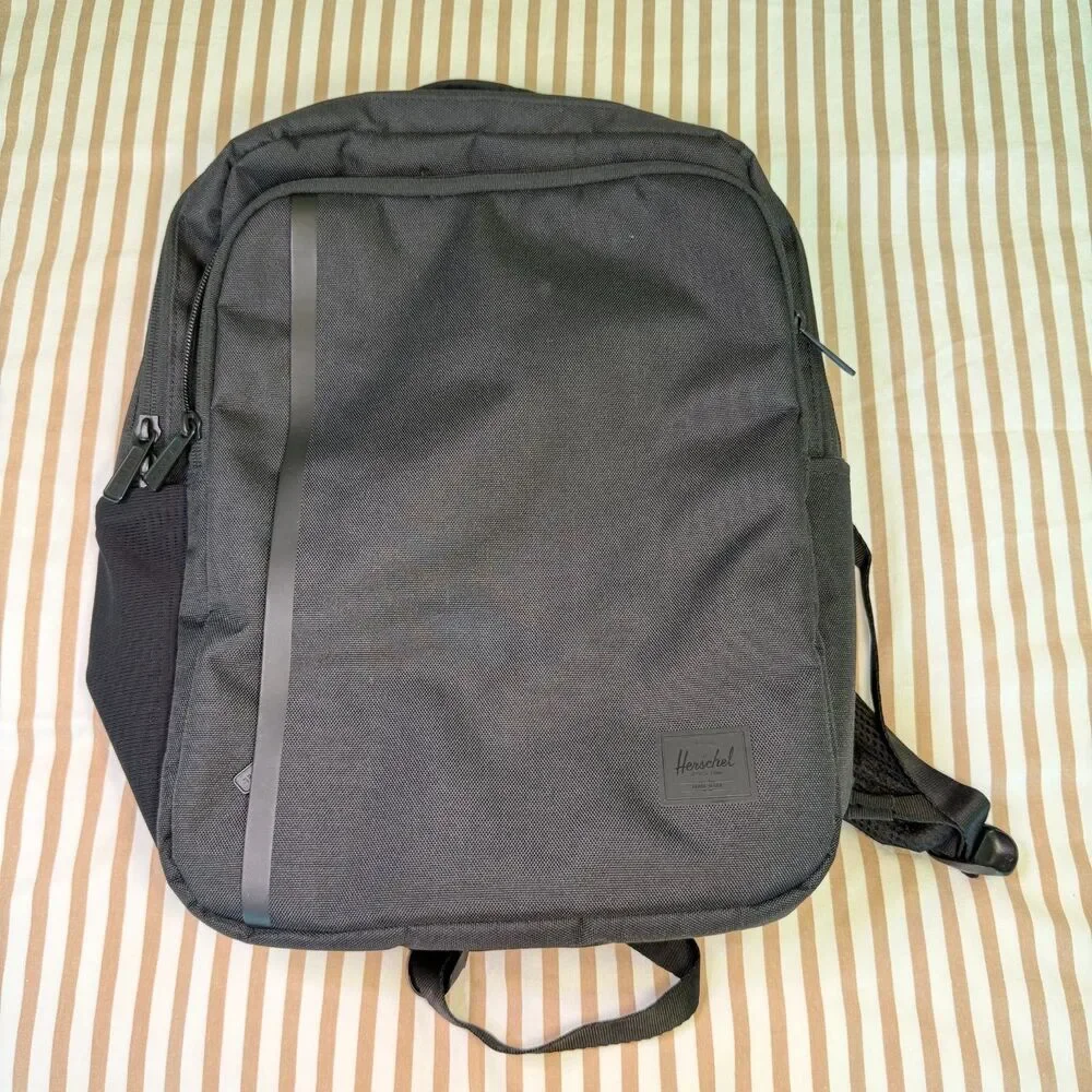 Herschel Supply Co Black Tech Laptop Backpack Travel Work School Fleece Lined